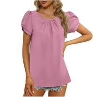 Plus veličine šifonske bluze za ženske ležerne kratkih rukava ljetni vrhovi plutane košulje na zavrtanju