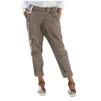 ECQKAME radne pantalone za žene čišćenje Žene Ležerne prilike labave džepove Duge pantalone Hlače Khaki