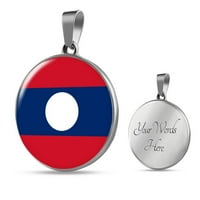 Ogrlica Laos zastava Laos ogrlica za zastavu od nehrđajućeg čelika ili 18K zlato 18-22
