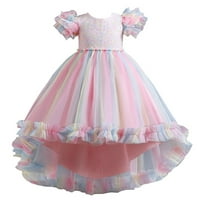 Rovga Toddler Dječja haljina Dječja dječja proljetna ljetna zabavna haljina za šarenu vlak Dječja djevojka