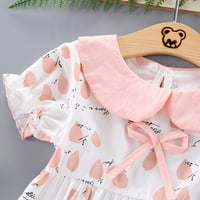 Aaimomet ljetne haljine Djevojke rukav casual skelopirana ruba a-line haljina s džepovima, ružičasta 12-mjeseci