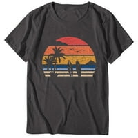 Gathrrgyp ženski vrhovi, ljetno čišćenje ljeto surfanje plaže tiskane žene ljetna kratka rukava s majicom majica