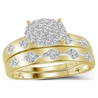 Jewels 10kt Žuto zlato Njegov je njen okrugli dijamantski klaster podudaranje vjenčanog set CTTW