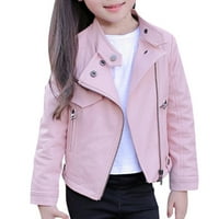 Sdjma Baby Girls Kid odijelo Proljeće Jesen FAU Kožna kaputa za jakna sa zatvaračem
