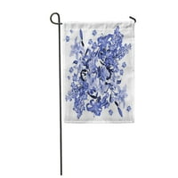 Jednobojna cvjetna izrađena u kobaltu u boji delfinium i ljiljani za zastavu vrtna zastava ukrasna zastava kuće baner