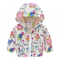 ESHO 12M-6T Toddler Boys Girls Crtani print patent zatvarača Dječje jakne sa kapuljačom kapute