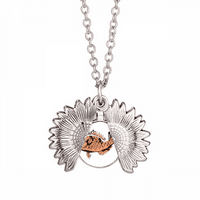 Riblje životinjske crtane umjetnosti deco modni suncokretov ogrlica privjesak za zaključavanje nakita