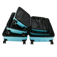 Veličina putnička prtljaga, plavo kotrljanje putne kofer prtljažnika, 20 + 24 + 28 Prijenosni ABS velike torbe za prtljagu za putovanja, velike kofere i prtljage