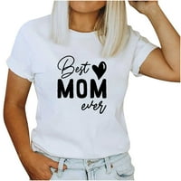 Olyvenn Save Big Model T majice za žene Casual Slim Fit Love Heart Print Fashion Najbolja mama ikad