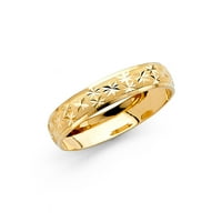 Jewels 14K Gold Okrugli kubični cirkonijski žuti prsten Dijamantni godišnjica vjenčanica Veličina 12