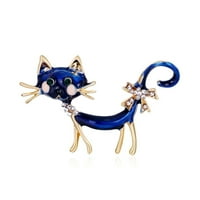 Duhgbne Fashion Cat Lično broš plavi kapping rhindiamonds slatko životinjsko posteljino odijelo haljina