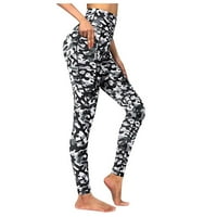 Yoga hlače Ženske ispise Workhing gamaše Fitness Sportski trčanje yoga hlače bijela + xxl