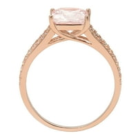 2.43CT Princess rez ružičasti simulirani dijamant 18k ružičasto zlato Angažovane prstene veličine 7