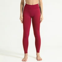Ženska vežba za podizanje fitnesa koja radi visoke struk joga hlače joga hlače crveno m