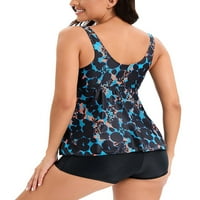 NIUER dame kupaći kostimi V izrez Tankeni setovi u boji u boji, dve kupaćim kostima bez rukava za žene sa frodnim križnim bežičnim rastemnim leopardom otisak Leopard Print XL