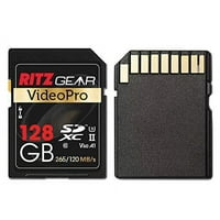 Ritz Gear 128GB V Ekstremne performanse Brzina Flash memorijska kartica UHS-I SDXC SD kartica, snimanje Full HD, 3D i 4K video