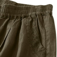 TUPHREGYOW ženske pamučne hlače za čišćenje trendi Lood široke noge pantalone modne planinarske hlače