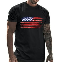 KPOPLK USA zastava MUS MAN majica Američka zastava Štampani kratki rukav Patriot Majica Casual Slim Fit majica