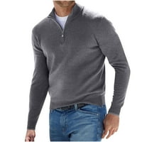 Muški tanki FIT Quarter zip mock džemper na vratu Ležerne duge na dugim rukavima Turtleneck Pulover XL