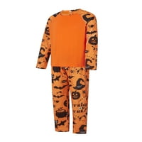 Eyicmarn Halloween Pajamas Porodični set, Bat Print majica s dugim rukavima sa pantalonama salona za