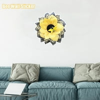 Zidne naljepnice WMYBD Sunflower pčela zidna naljepnica PVC samoljepljiva zidna naljepnica može se ukloniti