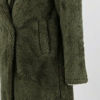 Ženska jakna Čvrsta boja navratnik dugih rukava jesen zimski plimu kapuljač kardigan sa džepovima kaputi
