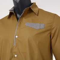 Majice Aaiyomet muške košulje dugih rukava moda tanka mladena šiljasta ovratnik patchwork majica muški