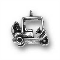 Sterling Silver 18 Bo Chain 3D golf kolica za golf Holding Golf Clubs Privjesak ogrlica