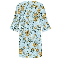 Ljetne haljine za žene plus veličine Etničko stil Čipka VAC V izrez cvjetni cvjetni tat kolica za ispis