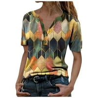 Cvjetni bluze za žene Grafički print kratkih rukava Summer Leisure Shirts XL