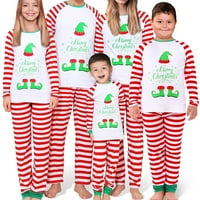 Božićna porodica Podudaranje pidžama setovi Merry Chirstmas Strip Tops Long Hlače Roditelj-Child PJS