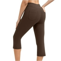 EFSTEB Hlače za vježbanje Žene Trendy High Struk joga vježba vježbanje Capris Duljina koljena Slim hlače