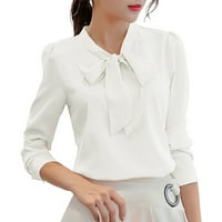 Crno-bijele košulje za žene ženske majice s dugim rukavima žene dugih rukava košulja okrugla ovratnik