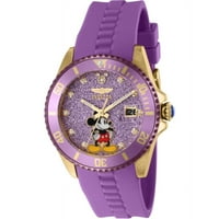 Invicta Disney Limited Edition Mickey Mouse Quartc Crystal Purple Dial Dame Gledajte 41313