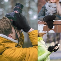 Rygai par tople rukavice dobre lepršave fleke natkrivene zimske flip prsteke za fotografiranje, crna