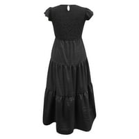 Lisingtool Maxi haljina za žene Ljeto casual midi maxi haljina boho rukava bez rukava a-line duga haljina maxi haljina crna