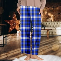 Outfmvch ženske pantalone Muške kratke hlače Ležerne prilike Clic Plaid elastični pojas Side Bočni džepovi