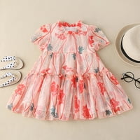 Djevojke toddlera Haljina Ljeto kratki rukav modni cvjetni otisci Mali haljina svježeg stila princeza