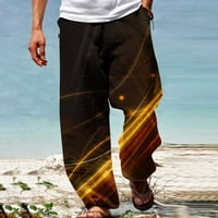 Penskeiy Cargo Hlače za muškarce Muškarci Ljetni povremeni modni tisak Elastični struk ravne pantalone