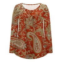 Ženski ljetni vrhovi skrivaju trbušni tunik cvjetni majica s dugim rukavima Henley slatke majice Dressy