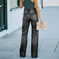 Ženska dečko traperice Loot Fit Jeans Hlače za žene Žene Modne ležerne pune boje Jeans Pocket Hlače