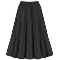 Suknje za žene plus veličine čvrste boje patchwork trendi suknja ruffle maxi labavi fit y2k modni elegantni