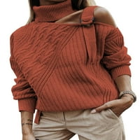 Asyoly Ženski turtleneck pleteni džemper sa hladnim pulover s dugim rukavima, pulover sa puloverom