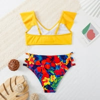 Kupaći kostimi Ruffles Outfits Outfits Hollow Bikini Ljeto Dječje kupaći kostimi Djevojke Postavi cvjetni