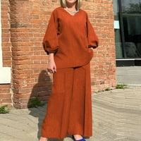 Ženska odjeća za uklanjanje ženskog ljetnog odijela modne čvrste boje pantalone s dugim rukavima, ležerne
