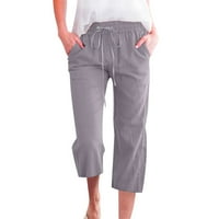 Plus veličine za žene modne visoke struk široke noge hlače za vuču Elastične pantalone udobne ravne