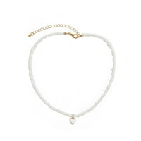 SKPBlutn ogrlice Privjesci za žene Djevojke breskve Srce Jednostavno riža perle ručno izrađene geometrijske