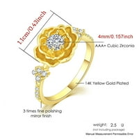 Nakit za žene Prstenje 3D cvjetni cirkon Mikroset prsten Vintage Exquisite Flower Dame Ring za žene
