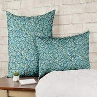 Vargottam Lumbard jastuk - ukrasni navlake za jastuk, tiskana teal plava tema jastučnica, ukrasni poklopci