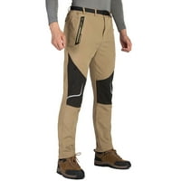 Muške casual pantalone treniraju trčanje toplim solidnim bojama Vjetrootporne hlače s kaiš plišanim